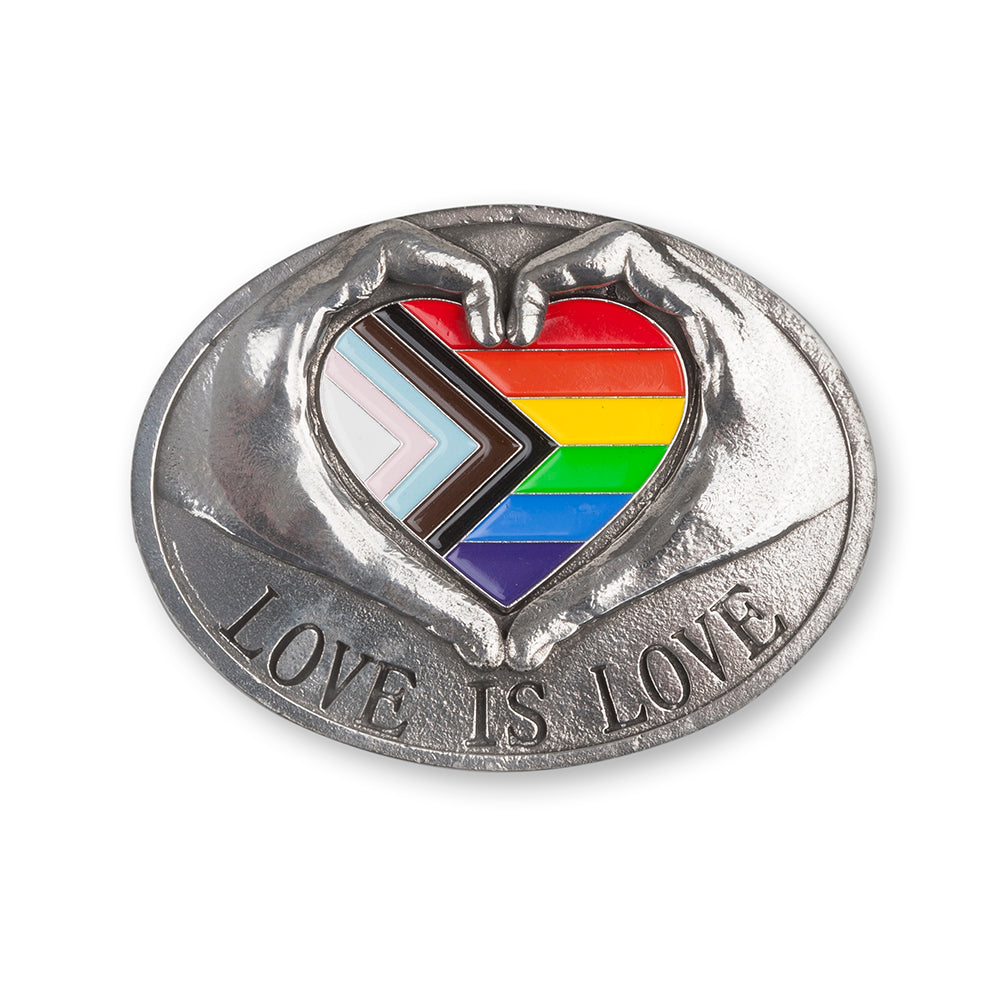 Progress Pride LBGTQ Kilt Belt Buckle - Braemar Highlandwear Polished
